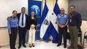 De izquierda a derecha: Sub Comisaria Gabriela Castro, Policía Nacional de la República de Honduras; Luis Guillermo Barreto, Formador y Auditor Internacional BASC; Andrea Olier, Gerente de Operaciones WBO; Comisionado Marlon Miranda, Policía Nacional de la República de Honduras y David Molina, de la empresa EXA S.A. de C.V.