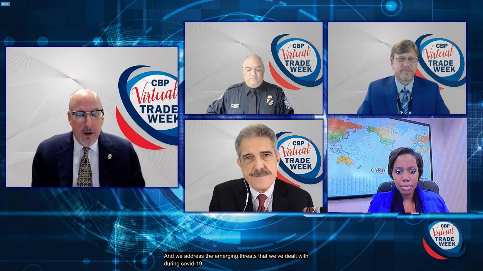 Los Sres.Thomas Overacker - Director Ejecutivo de Carga y Transporte de la Oficina de Operaciones de Campo de Aduanas y Protección Fronteriza de los Estados Unidos , Manuel A. Garza - Director de CTPAT de la Oficina de Operaciones de Campo de Aduanas y Protección Fronteriza de los Estados Unidos, Fermín Cuza – Presidente Internacional de WBO, Jeff Gifford - Director de Seguridad Fronteriza y Protección de Activos de Magna International y Carmen Perez - Jefe de Sucursal de CTPAT en la Oficina de Operaciones.